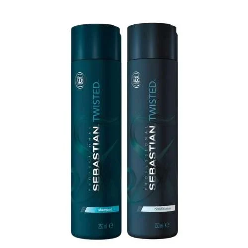 SEBASTIAN TWISTED ELASTIC CLEANSER 250 ML. + TWISTED ELASTIC DETANGLER CONDITIONER 250ML.