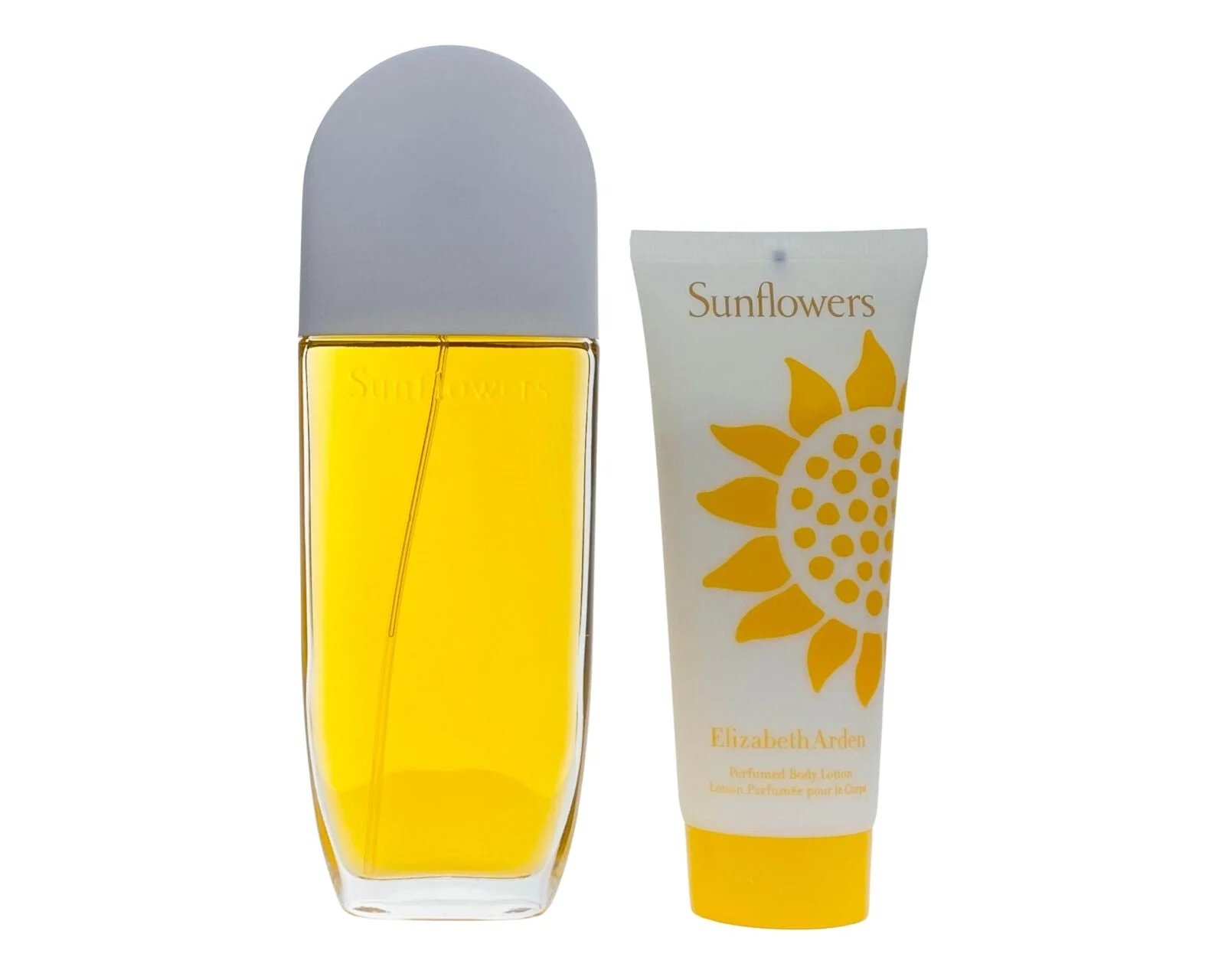 Set Sunflowers Elizabeth Arden: lozione profumata per il corpo giorno e notte ai girasoli 100 ml + eau de toilette Sunflowers da donna 100 ml