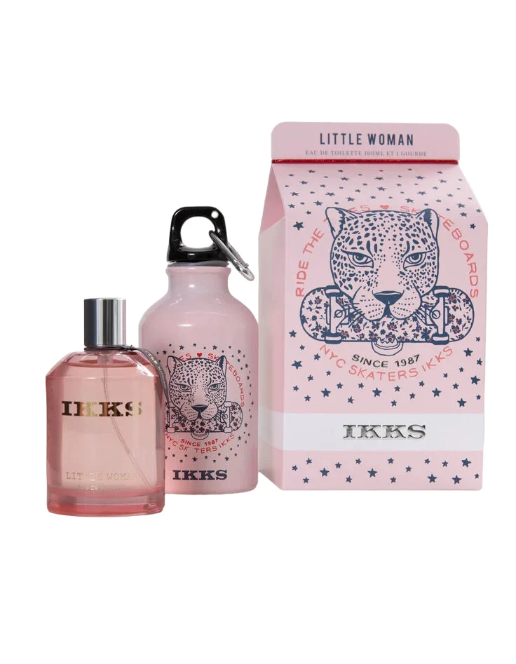 Set Ikks: Little Eau De Toilette da donna 100 ml + Little GWP bottiglia d'acqua in vetro rosa
