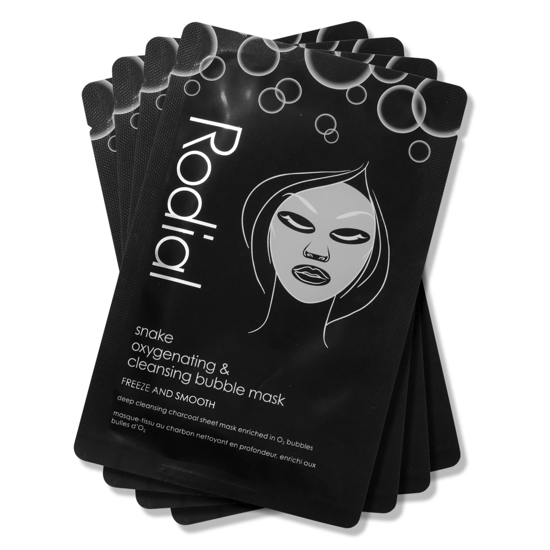 Set, Rodial, Snake, detergente, maschera in tessuto, per il viso, 4 pezzi, 22 g