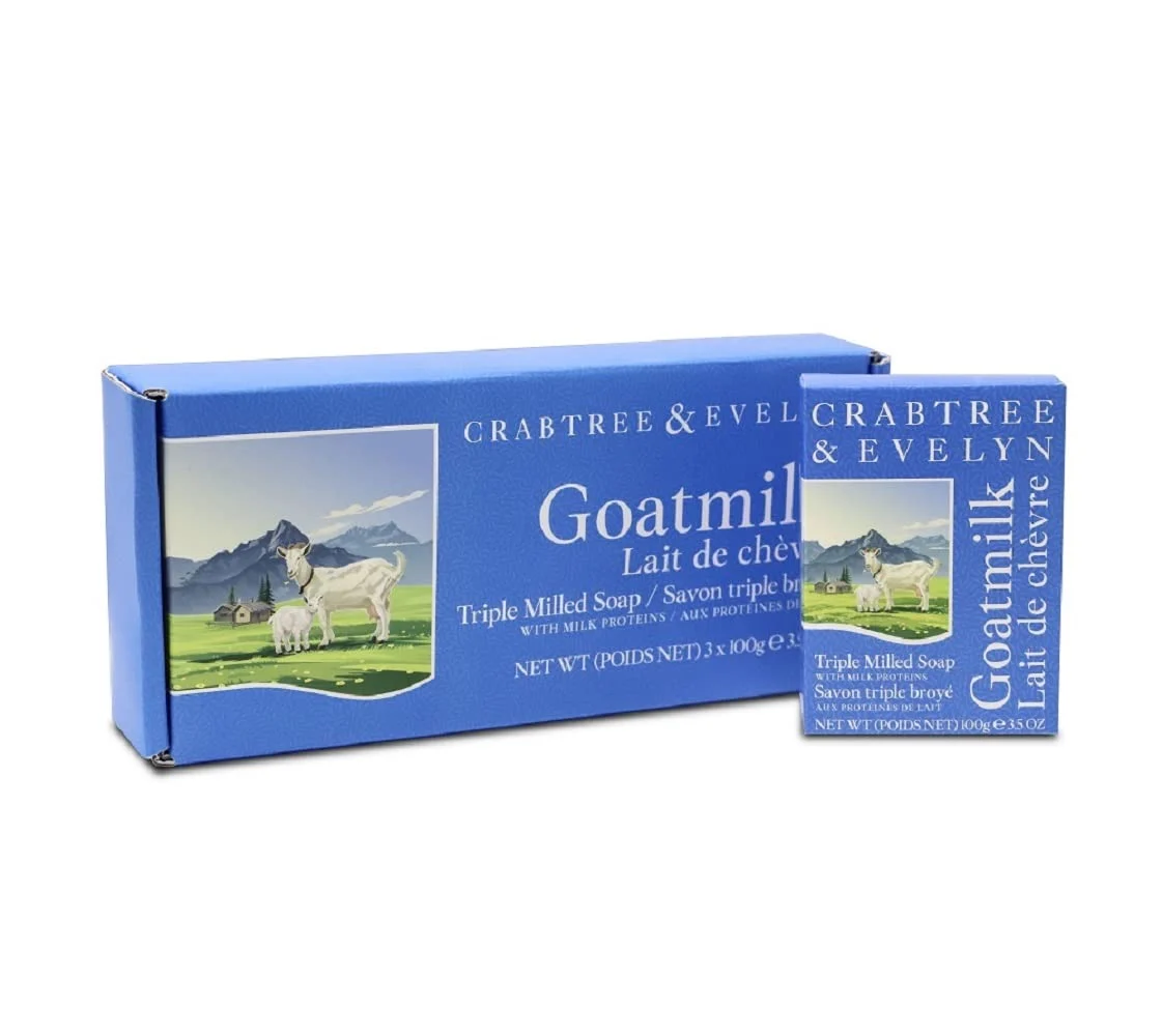 Set Trio Crabtree & Evelyn latte di capra idratante saponetta 3 pezzi 85 g