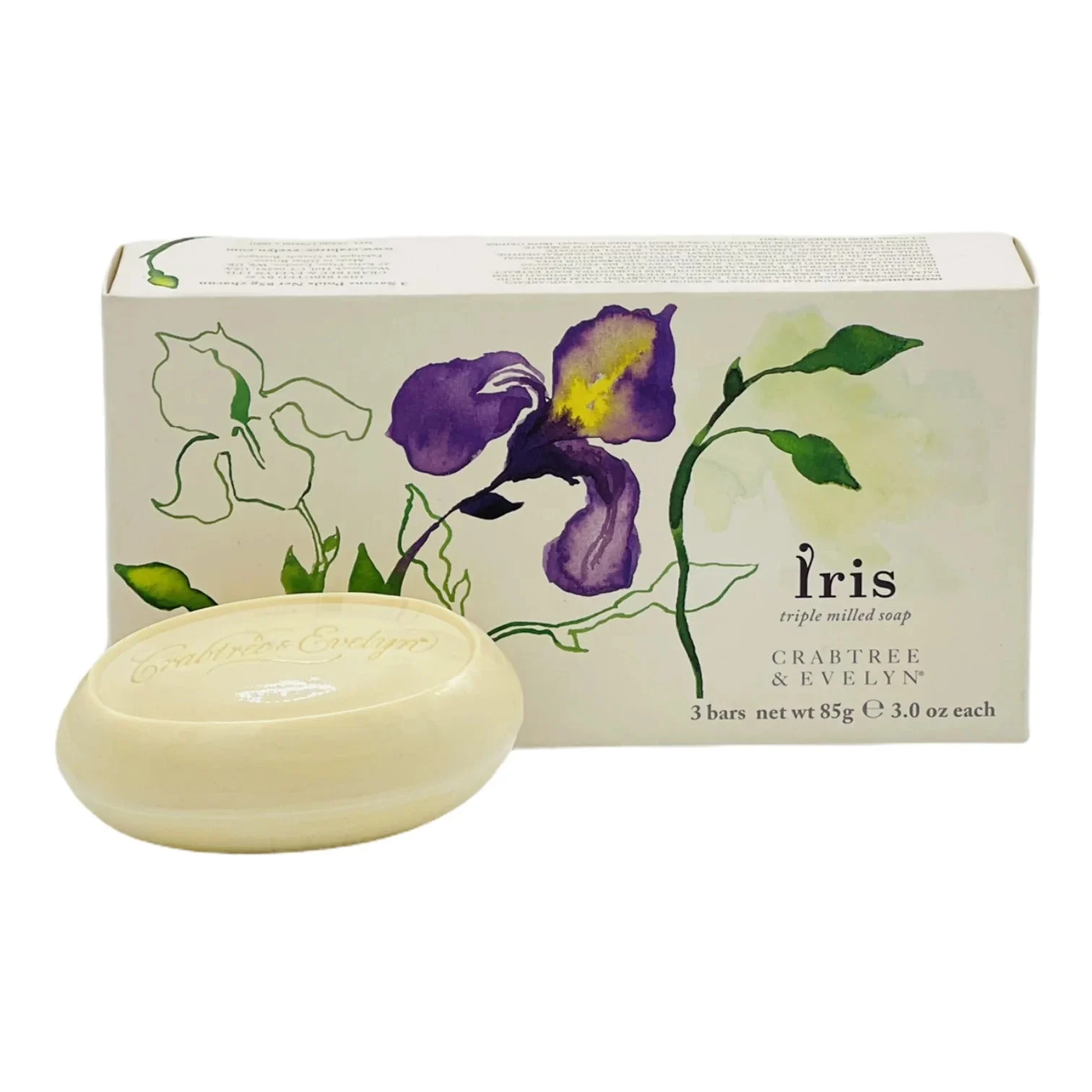 Set Trio Crabtree & Evelyn Iris idratante saponetta 3 pezzi da 85 g