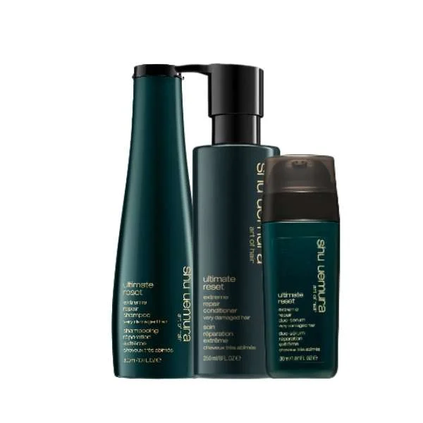SHU UEMURA ULTIMATE RESET SHAMPOO 300 ML + CONDITIONER 250ML + SERUM 30ML