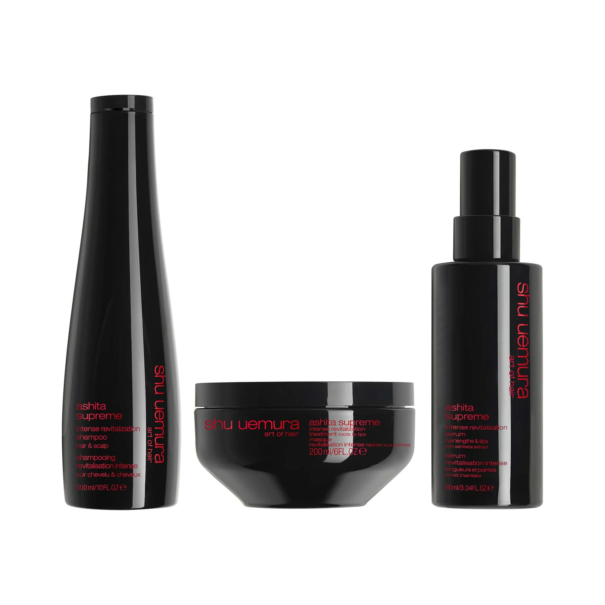 SHU UEMURA ASHITA SUPREME INTENSE REVITALIZATION SHAMPOO 300 ML. + MASCHERA 200 ML. + SERUM 90 ML.
