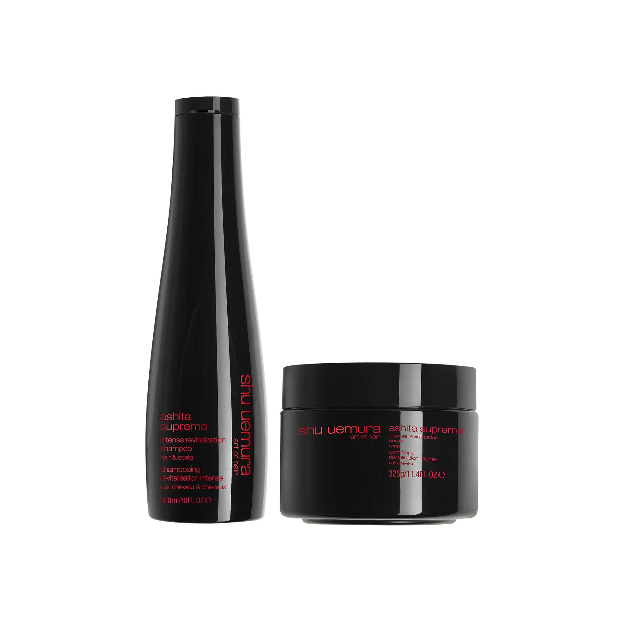 SHU UEMURA ASHITA SUPREME INTENSE REVITALIZATION SHAMPOO 300 ML. + SCRUB SCALP 325 GR.
