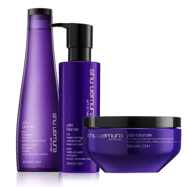 SHU UEMURA YUBI BLOND GLOW REVEALING 300 ML. + CONDITIONER 250 ML + MASK 200 ML