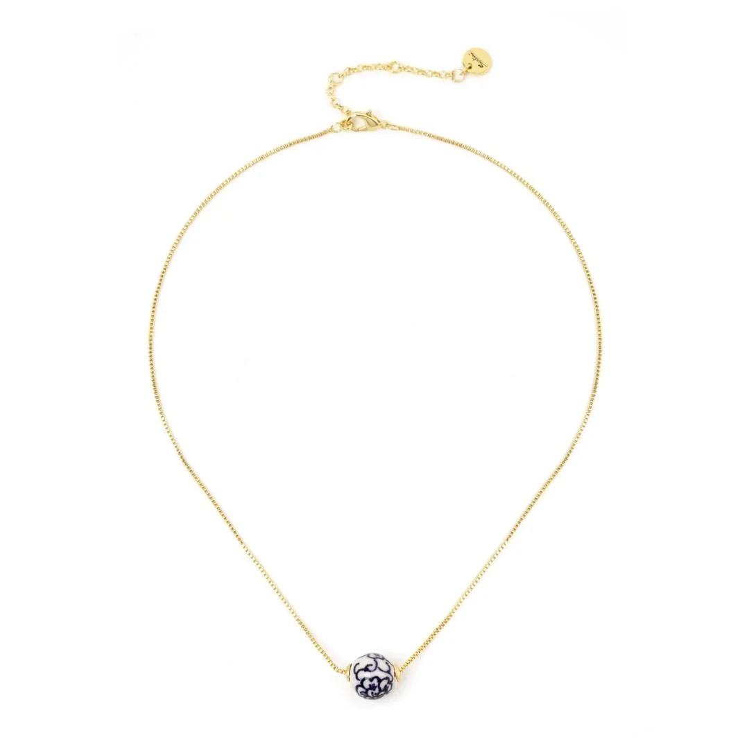 Collana Corta a Maglia Veneziana e Sfera Jasmine