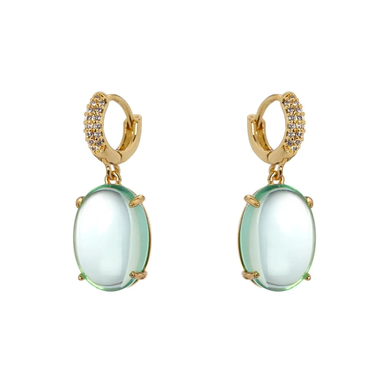 Orecchini Cerchietto e Cabochon Pendente Blossom