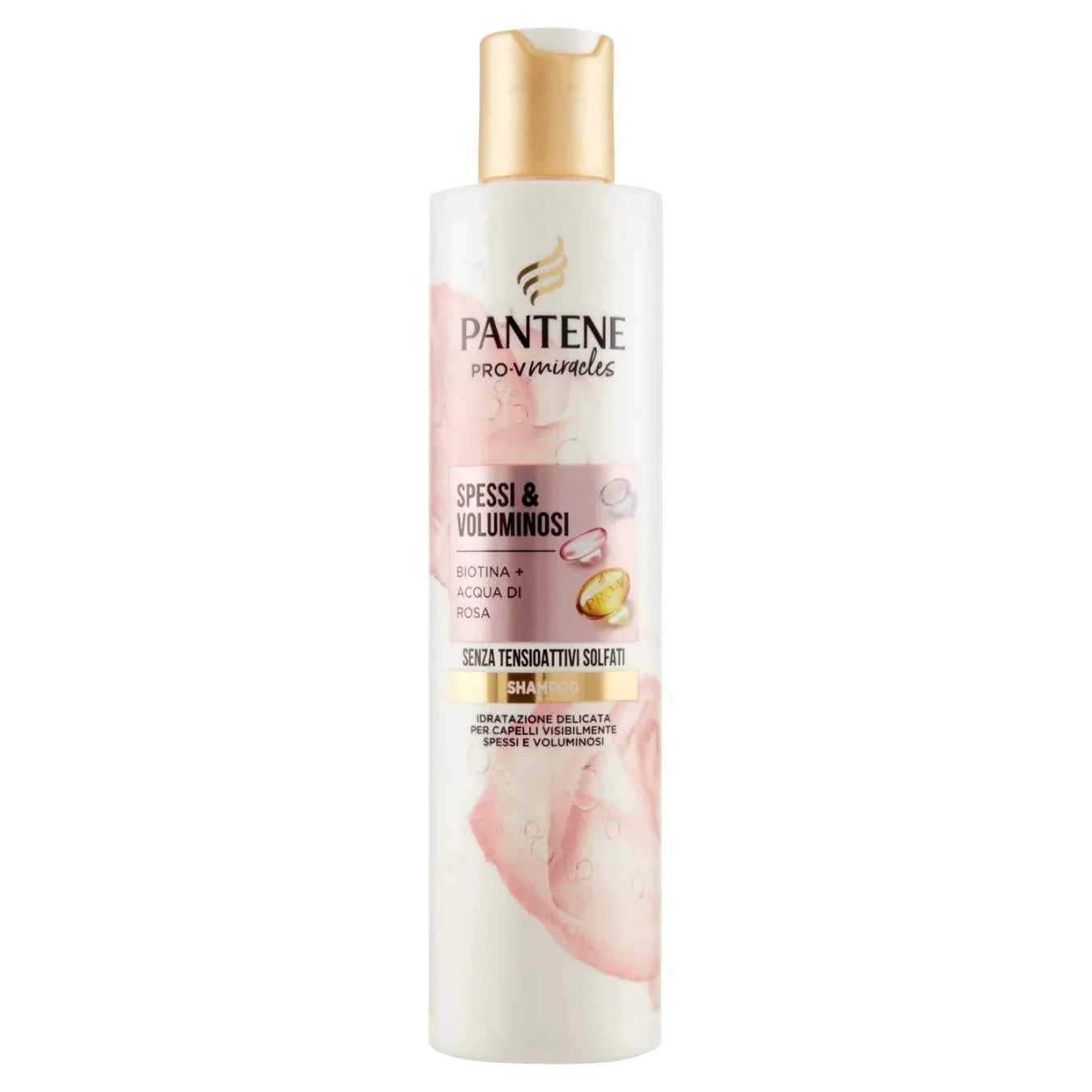 Pantene Shampoo Miracles Spessi & Voluminosi con Biotina e Acqua di Rosa
