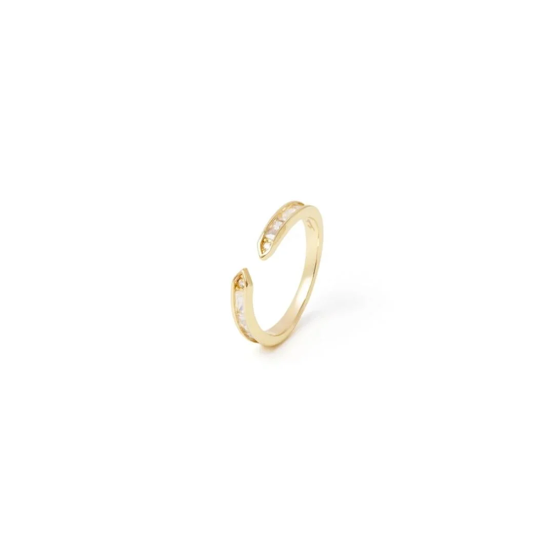 Anello con top a binario aperto Rania