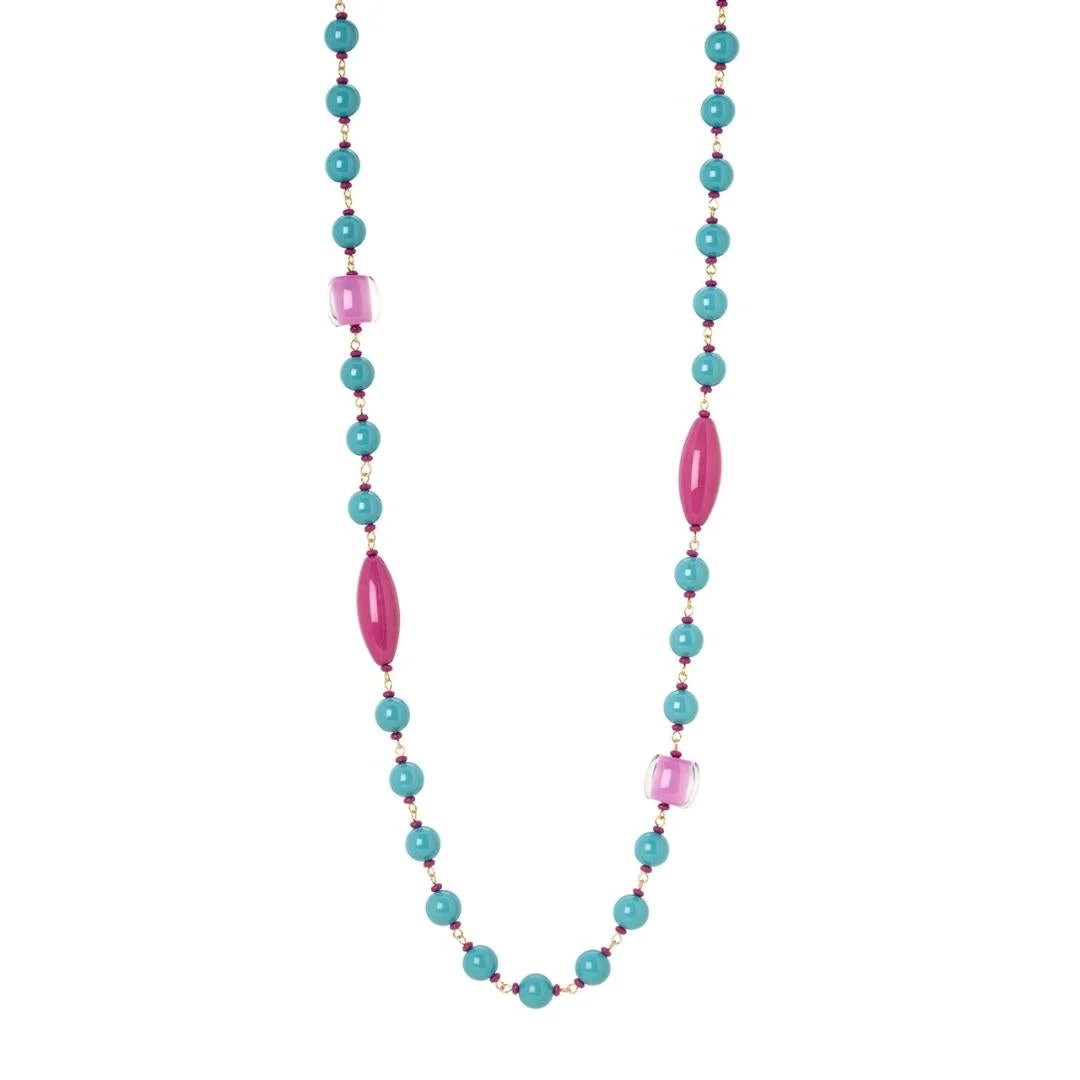 Collana Lunga Boule e Graziosi Elementi Queens