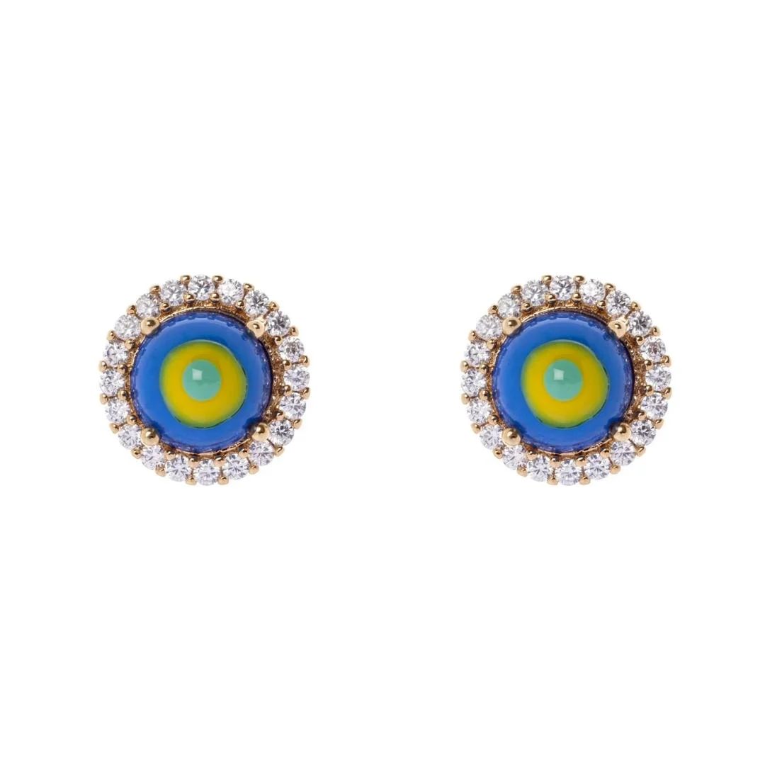 Mini Orecchini Cabochon e Zirconi Partenope
