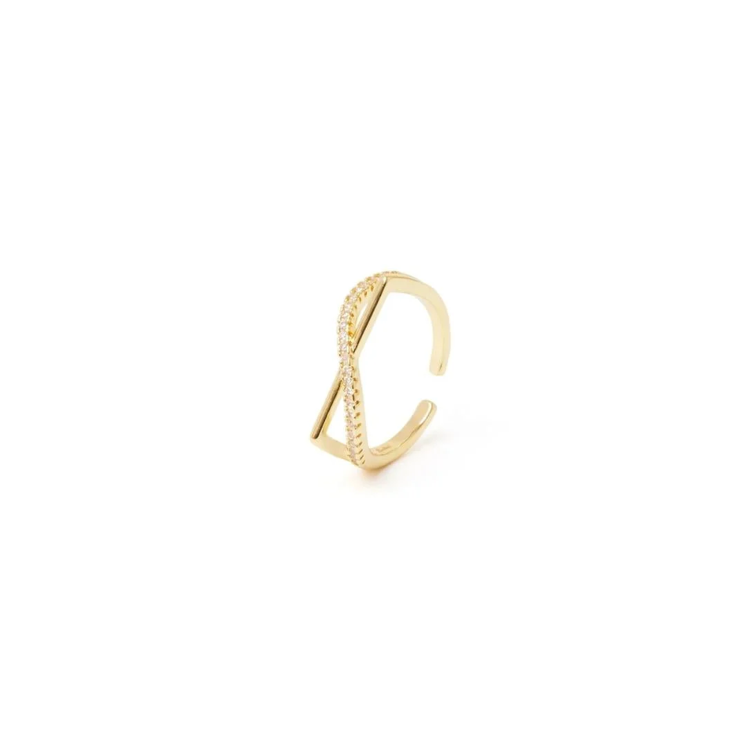 Anello sottile ad X Rania