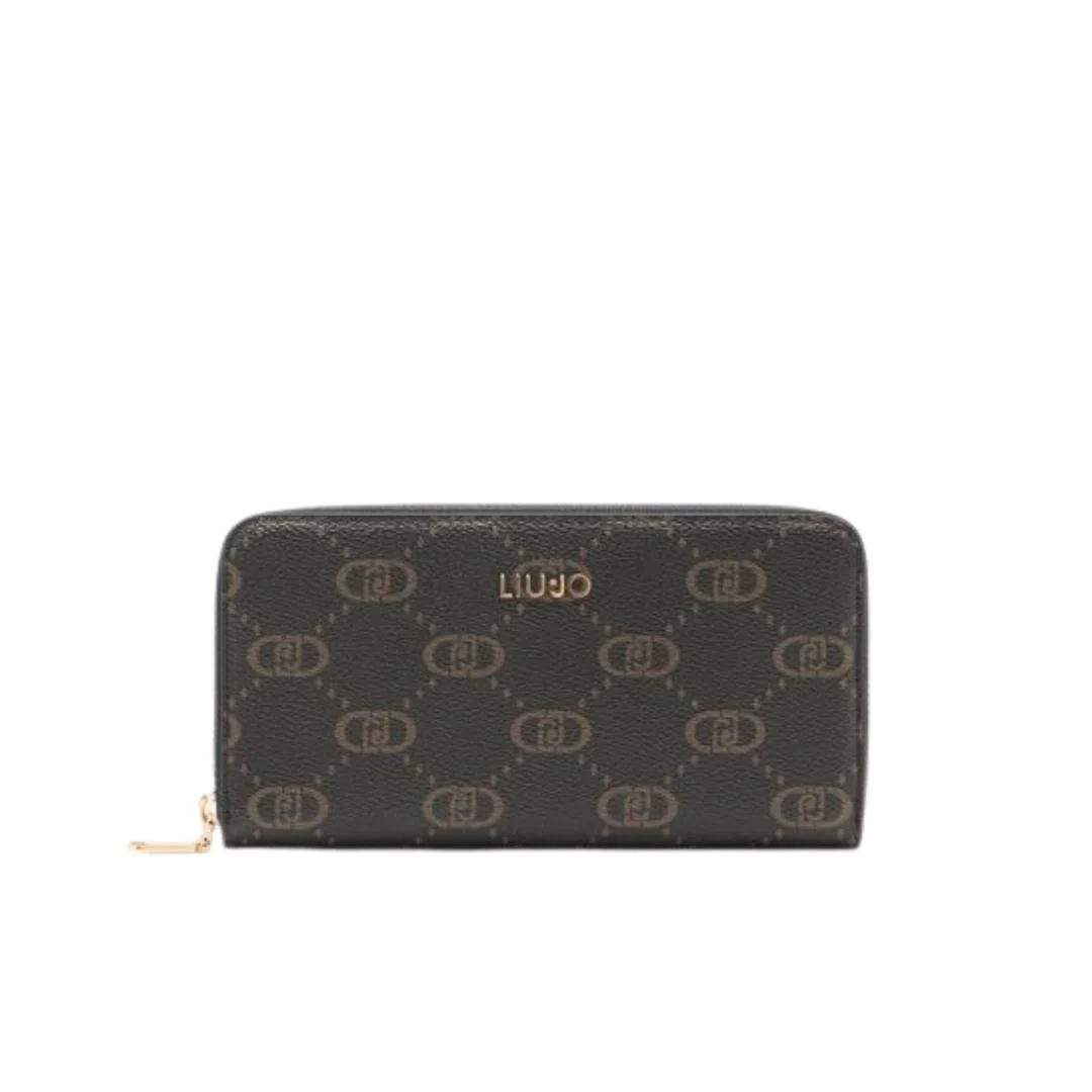 Portafoglio Grande Zip Around con Logo