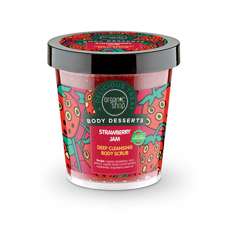 ORGANIC SHOP Body Desserts Strawberry Jam – Scrub Corpo Pulizia Profonda