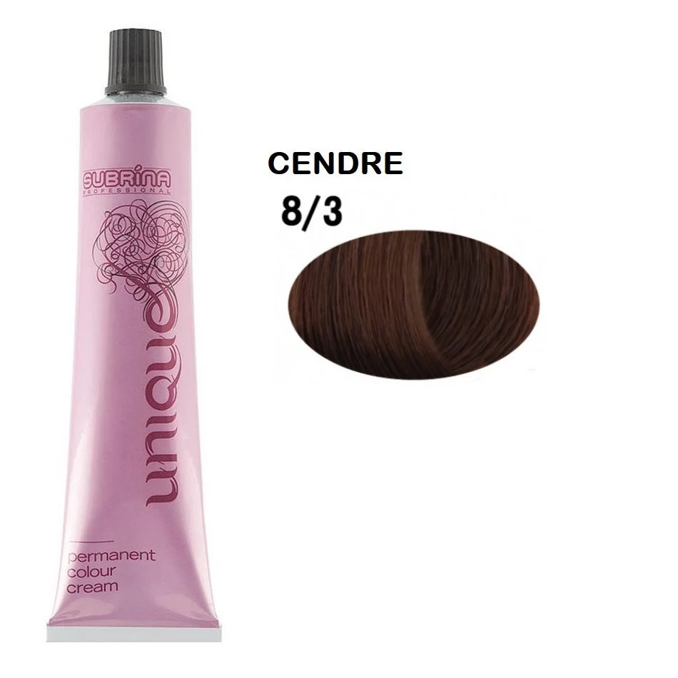 Subrina Professional Tintura Unica Per Capelli Permanente 8/3 Biondo Chiaro Cenere 100 ml