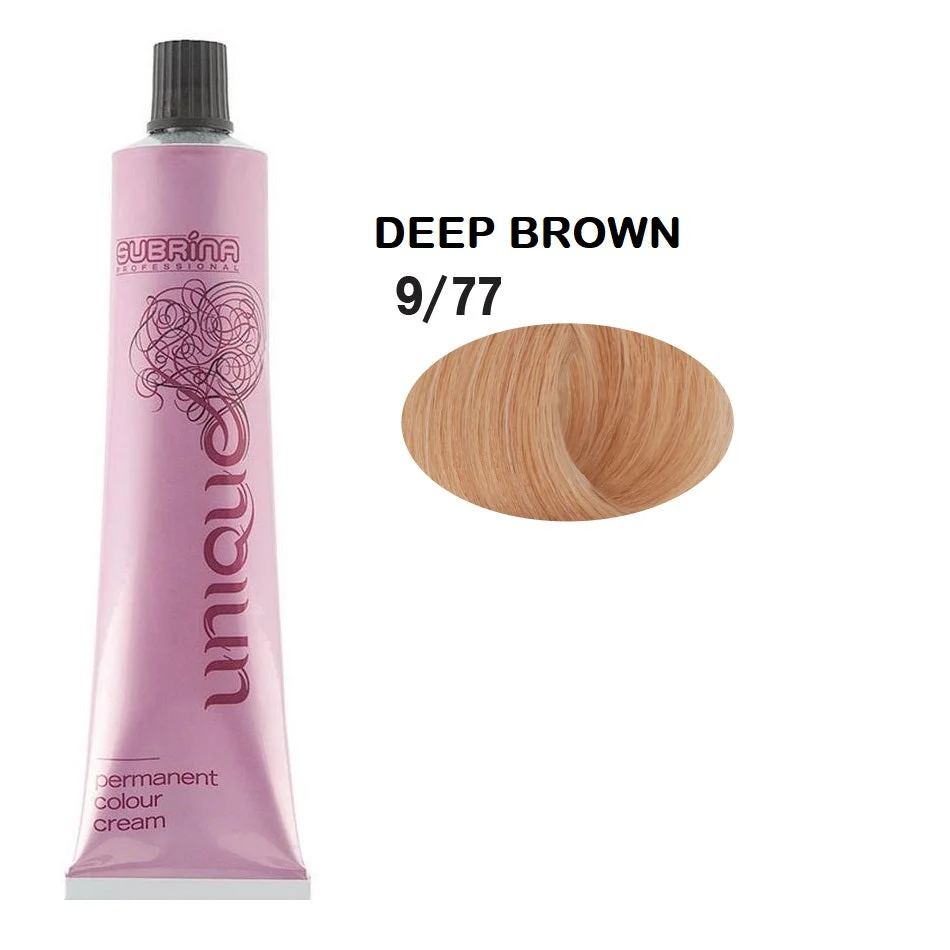 Subrina Professional Tintura Unica Per Capelli Permanente 9/77 Biondo Chiaro Luminoso Castagno Intenso 100 ml