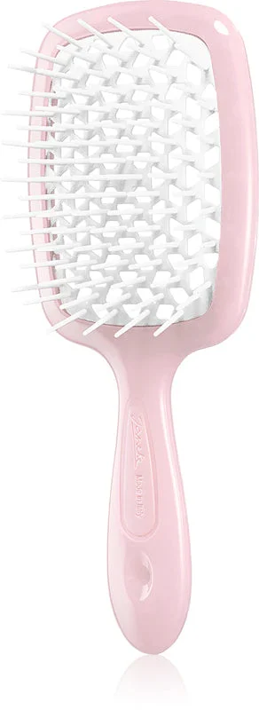 Janeke spazzola piatta grande per capelli 20,3 x 8,5 x 3,1 cm rosa e bianca