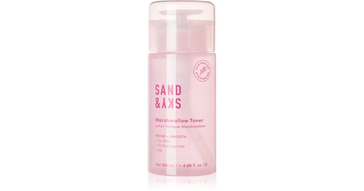 Sand & Sky The Essentials Marshmallow Toner lozione tonica esfoliante delicata per rigenerare la superficie della pelle 120 ml