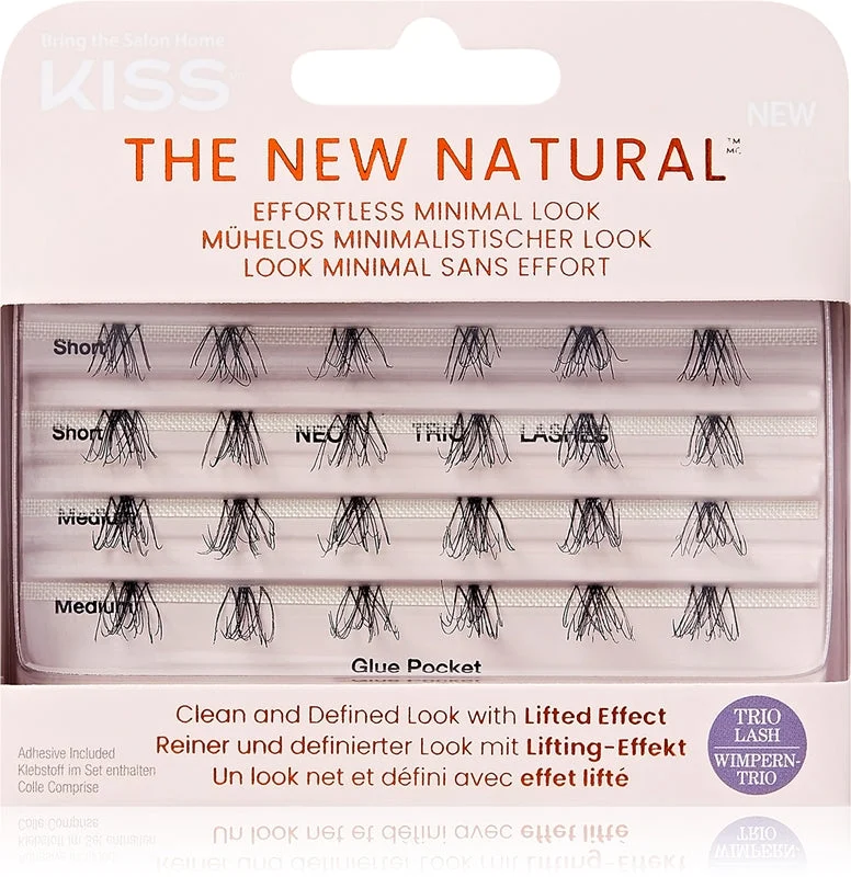 KISS The New Natural Effortless Minimal Look ciglia finte monociuffo senza nodo Trio 01 24 pezzi