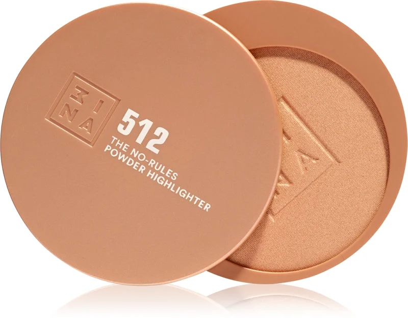 3Ina The No-Rules Powder Makeup Multi-Funzione Per Occhi, Labbra E Viso Colore 512 - Soft Pearly Gold, Highlighter 8 G
