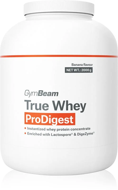 GymBeam True Whey ProDigest proteine dal siero del latte con enzimi digestivi aroma Banana 2000 g