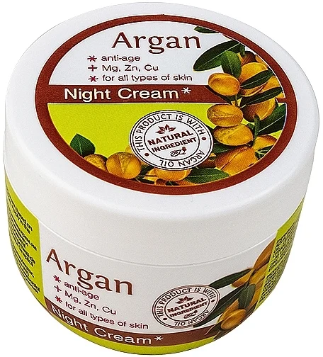 Crema viso da notte nutriente con olio di argan e minerali