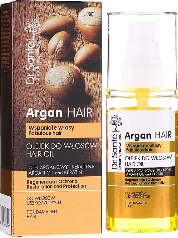 Olio per capelli all'olio di argan e cheratina