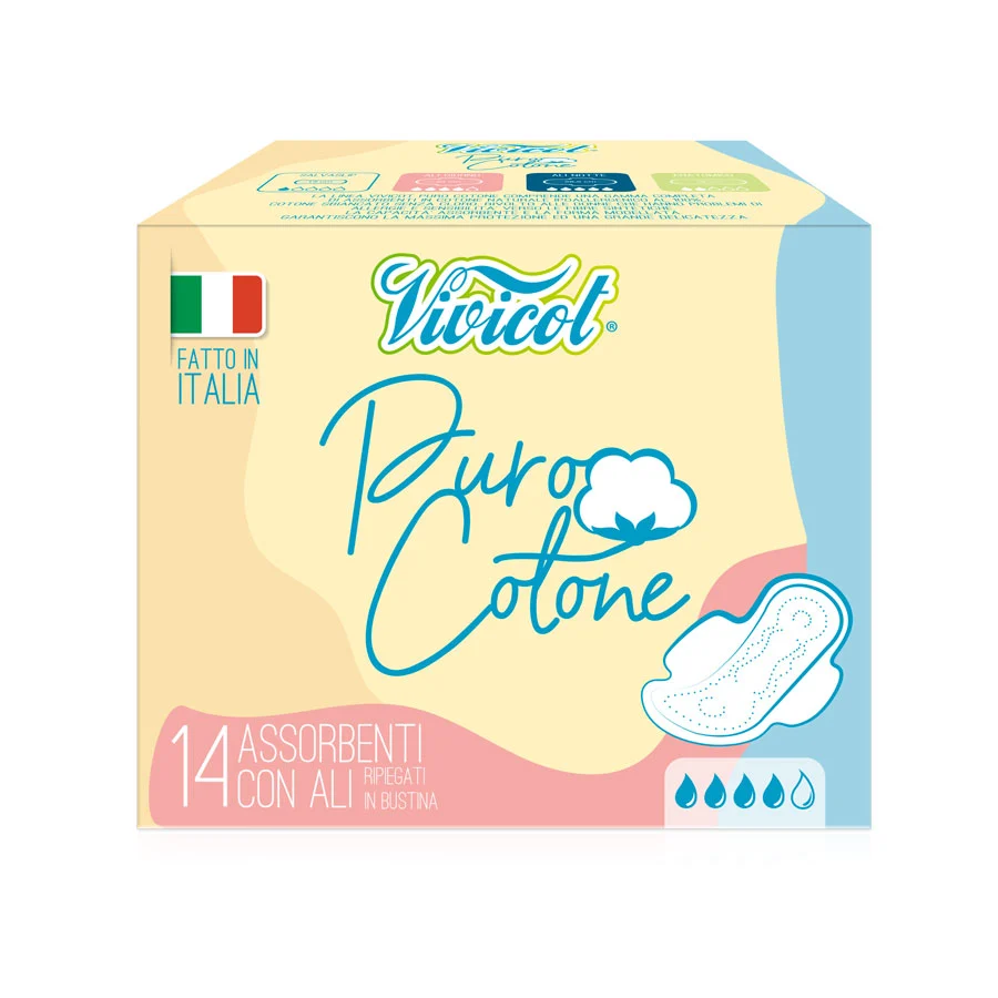 VIVICOT Puro Cotone – Assorbenti Giorno con Ali