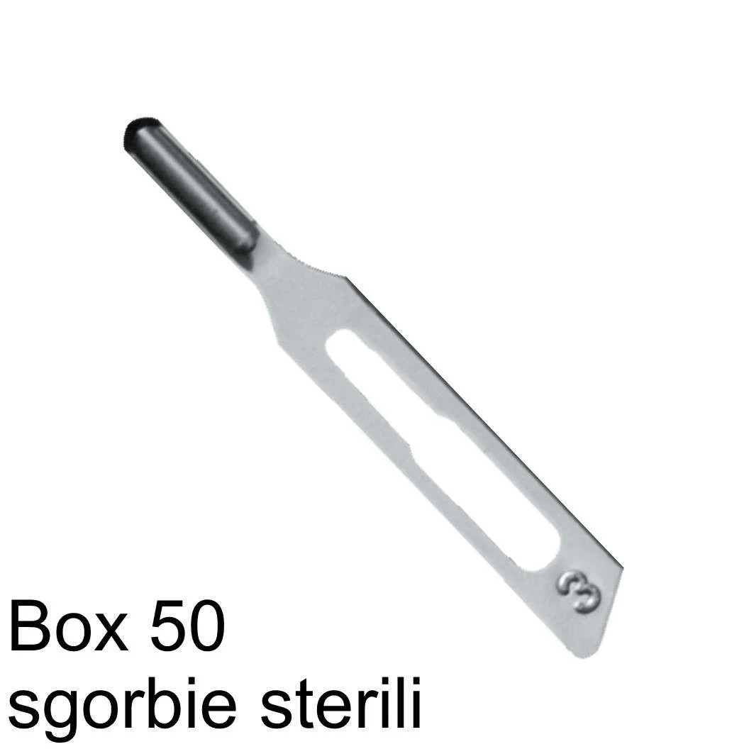 WICTOR LAME INOX SGORBIE STERILI BOX 50 PZ. N° 3