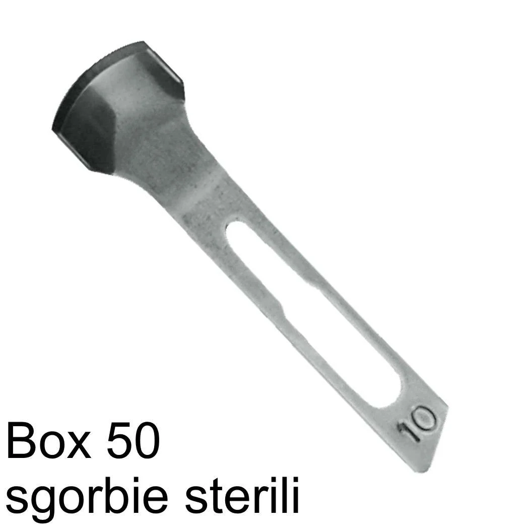 WICTOR LAME INOX SGORBIE STERILI BOX 50 PZ. N° 10