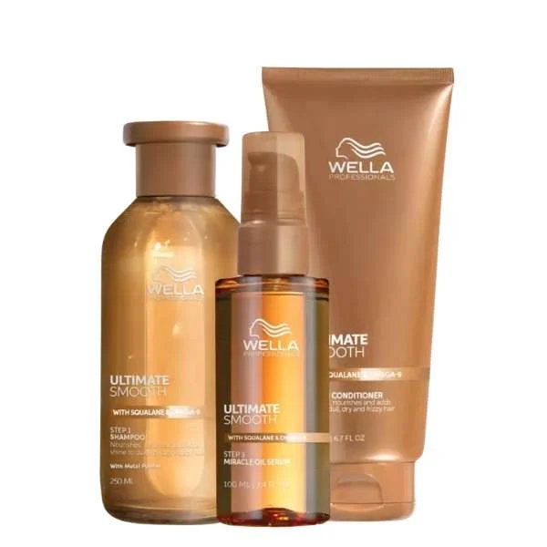 ULTIMATE SMOOTH GLOSS & CONTROL KIT ANTI CRESPO – SHAMPOO 250 ML. + CONDITIONER 200 ML. + OIL 100 ML