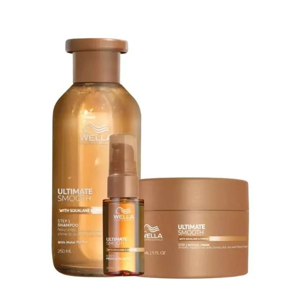 ULTIMATE SMOOTH ANTI-FRIZZ INTENSIVE TRIO – SHAMPOO 250 ML. + MASK 150 ML. + OIL 30 ML.