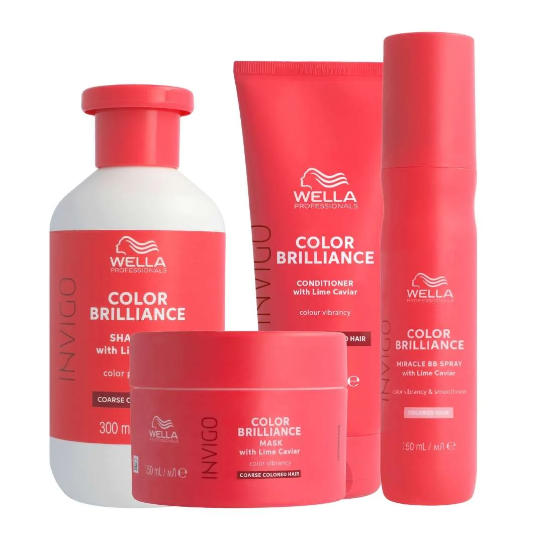 INVIGO COLOR BRILLIANCE SHAMPOO CAPELLI SPESSI 300ML + MASK 150ML + CONDITIONER 200ML +  MIRAC