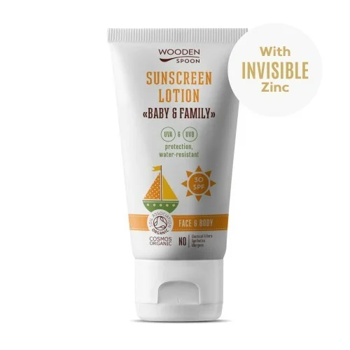 Woodenspoon Crema solare per il corpo in tubo Baby & Family SPF 30 - Volume: 100 ml