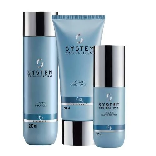 SYSTEM PROFESSIONAL HYDRATE – SHAMPOO 250 ML. + CONDITIONER 200 ML. + SPRAY 125 ML.