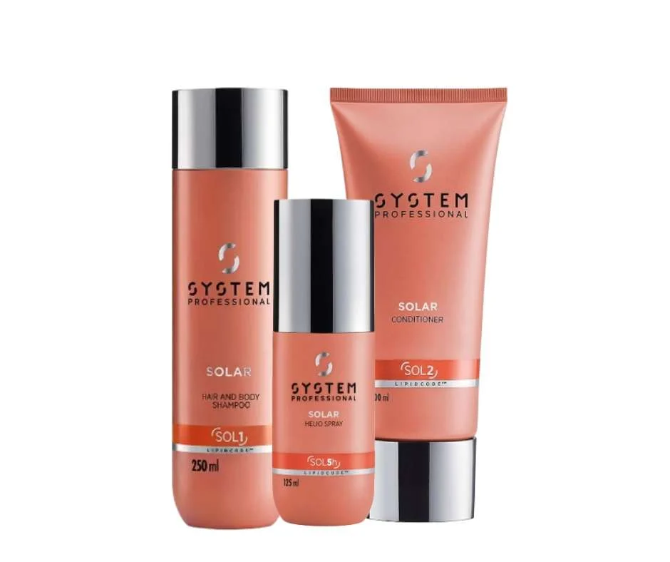 SYSTEM PROFESSIONAL SOLAR – SHAMPOO 250 ML. + CONDITIONER 200 ML. + SPRAY 125 ML.