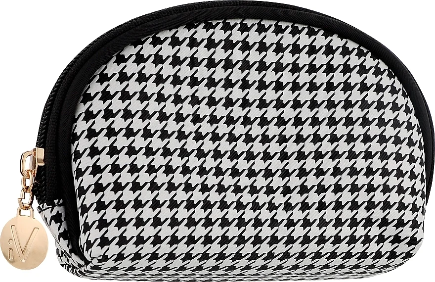 Beauty case classico, piccolo, semicircolare, pied de poule