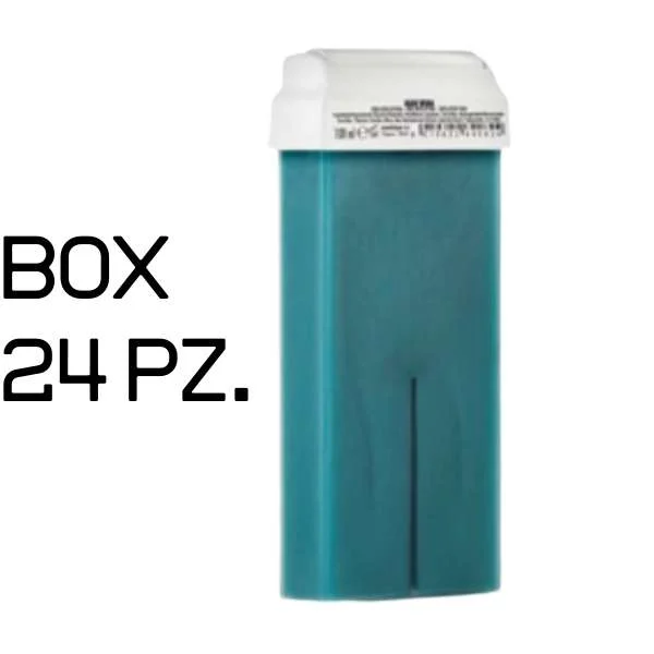 BOX 24 CERE DEPILATORIE  LIPOSOLUBILE ALOE VERA 100 ML. RULLO GRANDE
