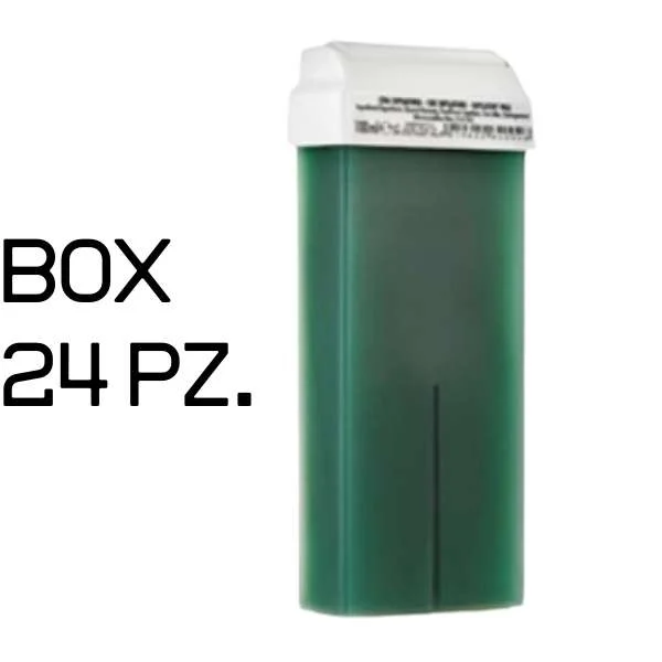 BOX 24 CERE DEPILATORIE LIPOSOLUBILE CLOROFILLA 100 ML. RULLO GRANDE