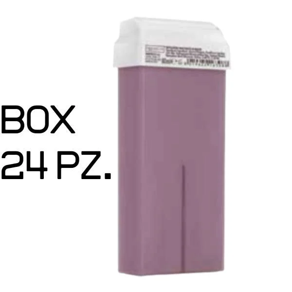 BOX 24 CERE DEPILATORIE  LIPOSOLUBILE FRUTTI DI BOSCO 100 ML. RULLO GRANDE