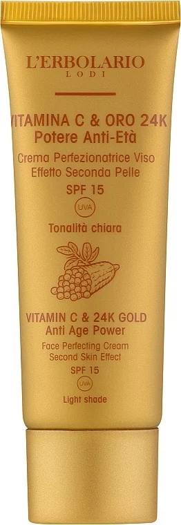 Crema perfezionatrice viso, tonalità chiara con vitamina C e oro 24 carati