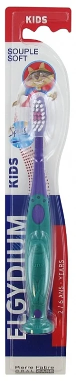 Spazzolino da denti per bambini "Splash", 2-6 anni, verde con viola