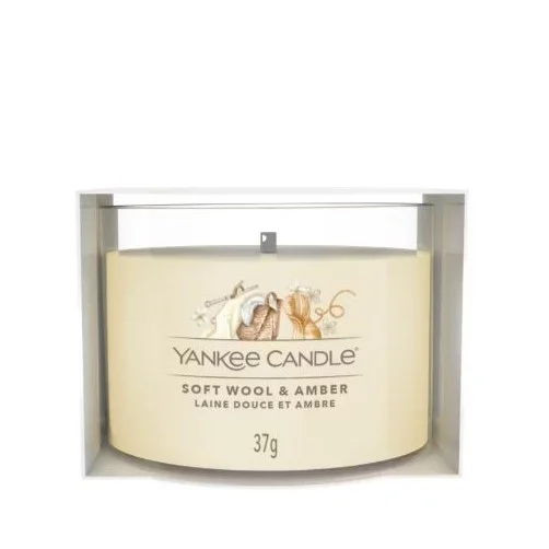 YANKEE CANDLE Votiva in Vetro – Soft Wool & Amber