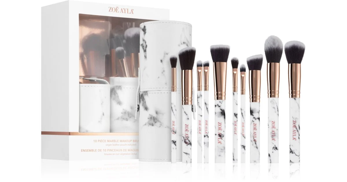 Zoë Ayla Makeup Set Marble 10 pezzi set di pennelli con custodia
